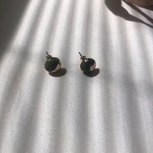 half tortoise green half gold studs